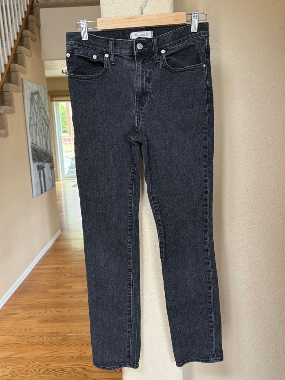 Madewell The Slim Boyjean in Lunar Wash Mid Rise Straight Sz 25 or 2